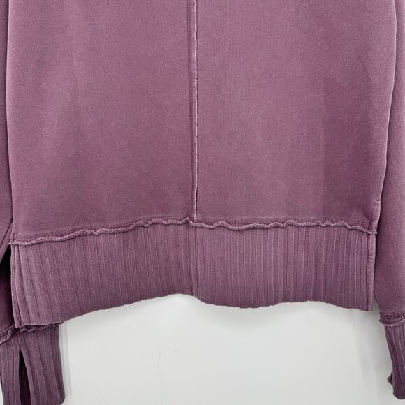 NWOT Evereve Maeve Rib Trim Sweatshirt Size S Purple Crewneck Vintage Wash - Picture 10 of 12